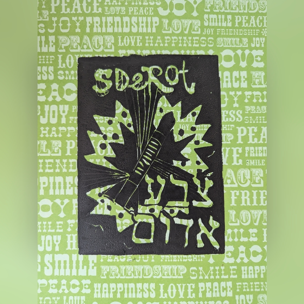 "What Happened To Happiness, love, & Peace?" Original Art Linoleum Block Print.